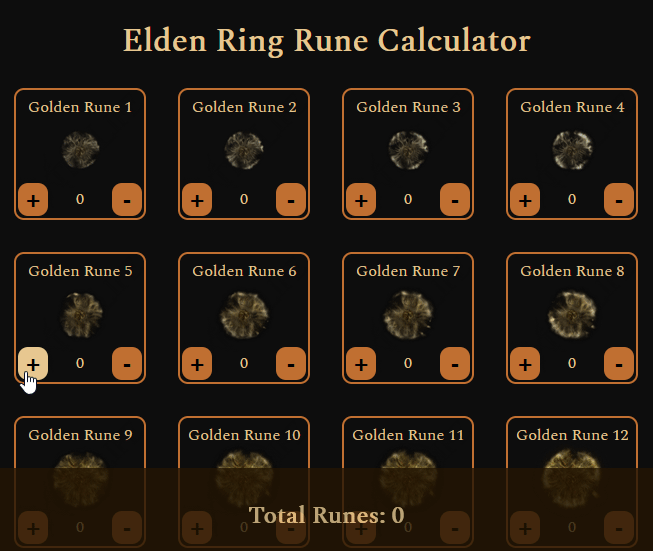 Elden Ring Rune Calculator